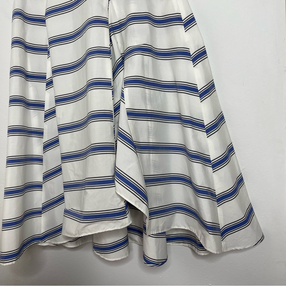 Rebecca Minkoff Misty Skirt in Santorini Blue Striped Asymmetrical Cotton Size 6 - Picture 10 of 16